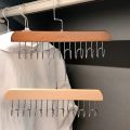 Multifunctional Wood Hanger  8 Hooks Underwear Scarf Sling Tie Storage Rack  Household Dormitory Clothes Drying Hangers  Wardrobe Organizer Accessories. 