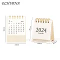 Desk Calendar 2024 2024 Mini Desk Calendar Simple Style Spiral Coil Planner for Events Logs Decor Office School Supplies Creative Coil Design Calendar. 