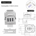 With Accessories Zinc Alloy Combination Password Lock Serrated Lock Double Opening Glass Door Lock PunchFree Mounting Easy Setup Cabinet Door Locks Office Use. 