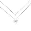 Elegant Plated Chain Butterfly Necklace -Multi-Layer Link -Charm Pendant Clavicle Choker Necklace for Women Statement Jewelry. 