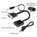 VGA to HDMI Converter Cable with Audio Support 1080P. 