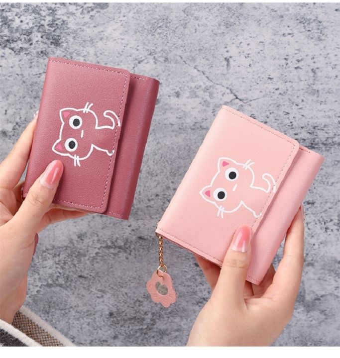2023%20New%20Women's%20Wallet%20Cute%20Cat%20Short%20Wallet%20Leather%20Small%20Coin%20Purse%20Girls%20Money%20Bag%20Card%20Holder%20Ladies%20Female%20Hasp%20Wallet%20-%20Image%203