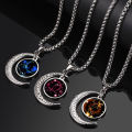 Chain Necklace 12 Constellation Moon Pendant Women Necklace. 