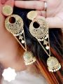 Exclusive Golden Long Party Wear Hanging Earrings. 