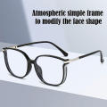 Large Frame Reading Glasses Vision Flat Lens Anti Blue Blue Blockers Artistic Design Flash  Glasses for Office Work Reading Fashion Accessory Eye Protection Far sighted Users. 