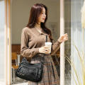 6 Colors Washed Soft Leather Ladies Crossbody Bag  And Flat Texture Pu Leather Spring Crossbody Bags Mom'S Shoulder Bag for Ipad Sunglasses Rechargeable   Wallet Cosmetics. 