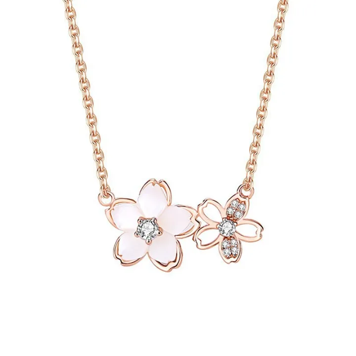 New%20Super%20Fairy%20Cherry%20Blossom%20Women's%20Niche%20Clavicle%20Chain%20High%20Color%20Value%20Peach%20Blossom%20Necklace%20Women's%20Necklace%20-%20Image%205