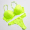2 Pcs/Set Push up Bra set Large Size Women Lace Floral Embroidery Lace Women Underwear set Bra and Panties. 