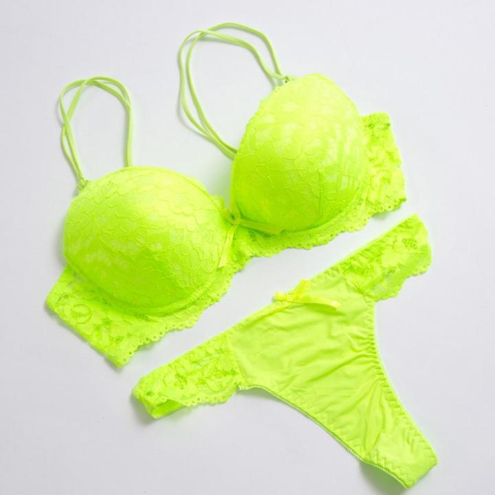 2 Pcs/Set Push up Bra set Large Size Women Lace Floral Embroidery Lace Women Underwear set Bra and Panties