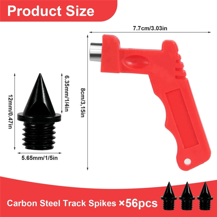 56PCS%201/4%20Inch%20Carbon%20Steel%20Track%20Spikes%20Replacement%20with%20Spikes%20Wrench%20Tool%20Shoe%20Spikes%20Running%20Spikes%20for%20Sports%20Shoes%20-%20Image%202