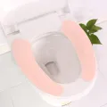 【WEJA】1Pair Portable Reusable Warm Plush Toilet Seat Filling Washable Bathroom Mat Seat Cover Health Sticky Pad Household Supplies. 