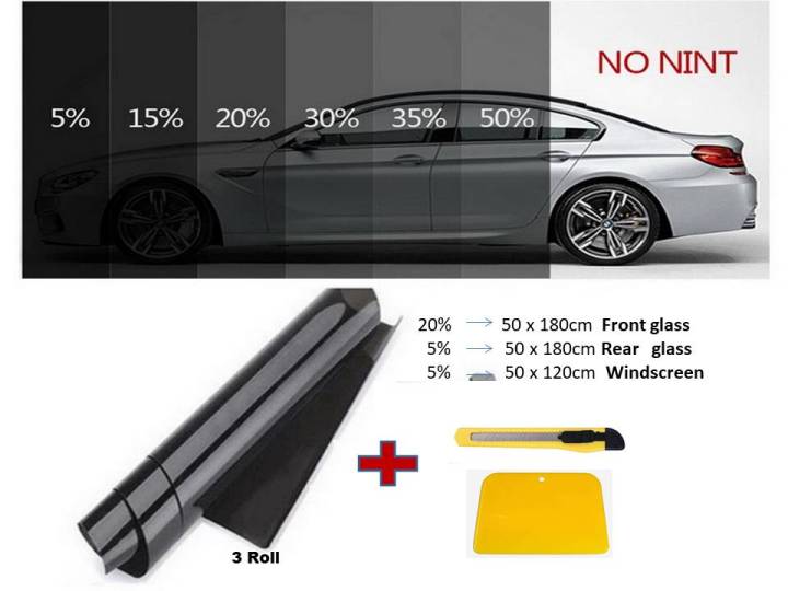 Car Tint Sticker Anti Scratch Protector Van SUV Jeep Windows Sun Shade Window Tint Film Black For 4 Door Windows UV-Proof Scratch Resistant for Auto Car House DIY Design 5% / 25%