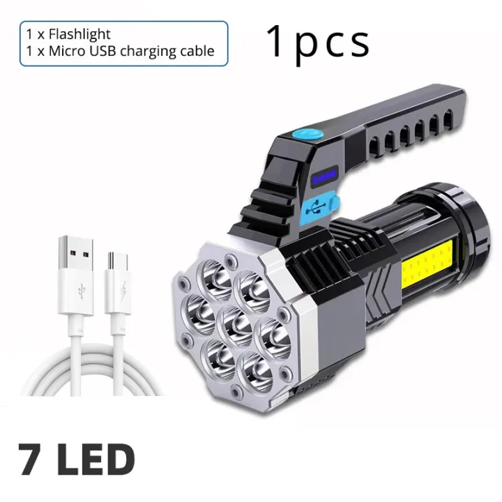 High%20Power%20Rechargeable%20Led%20Flashlights%207%20LED%20Camping%20Torch%20With%20Cob%20Side%20Light%20Lightweight%20Outdoor%20Lighting%20ABS%20Material%20-%20Image%207