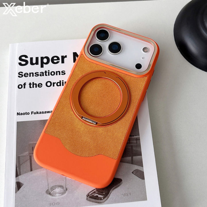 Rotation Folding Aluminum Alloy Stand Magnetic Phone Case For iPhone 17 ...