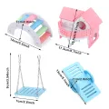 Exercise Play Toys Swing Small Animal Hedgehog Gerbil Hamsters House Pet Sport Exercise Toys Set Rainbow Bridge. 
