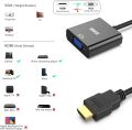 HDMI to VGA, Gold-Plated HDMI to VGA Adapter Without Audio (Male to Female) Compatible for Computer, Desktop, Laptop, PC, Monitor, Projector, HDTV, Chromebook, Raspberry Pi, Roku, Xbox and More - Black. 