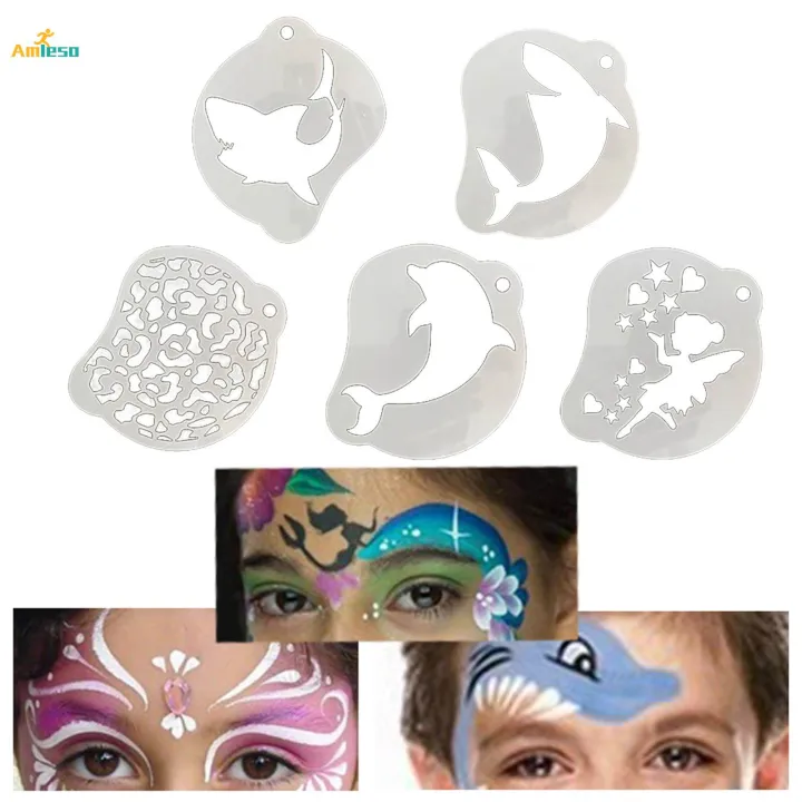 Face%20Painting%20Stencil%20for%20Holiday%20Halloween%20Smooth%20Half%20Face%20Use%20Irregular%20-%20Image%204