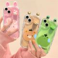 HOCE Cute 3D Ears Animal Cartoon Phone Cases For iPhone 11 12 13 14 15 Pro Max X XS XR 7 8 Plus SE2 SE3 Case Lovely Animal Soft Clear Wavy Bumper Cover. 