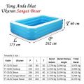 INTIME 08 feet Inflatable pool(262CM X 175CM X 60CM) Family Swimming Pool 3 Layer Extra Large Rectangular Kids Swimming Pool Indoor Outdo. 