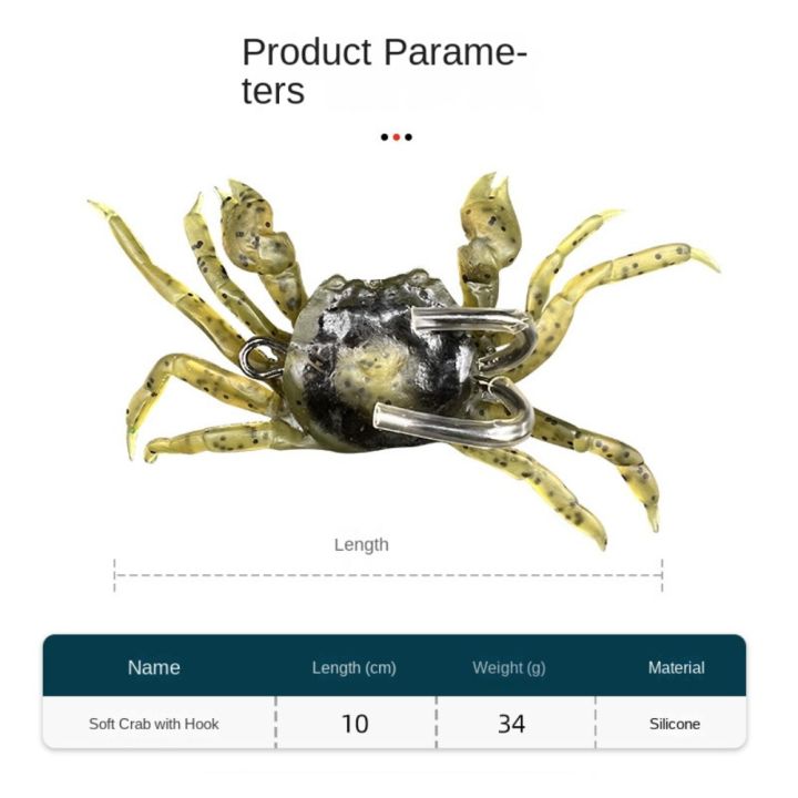 2PCS%20Durable%20Silicone%20Simulation%20Rubber%20Crab%20Soft%20With%20Double%20Hook%20Sea%20Fishing%20Bait%20Brown%20Green%20Orange%20Fishing%20Lures%20Fishing%20-%20Image%202