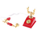 1Pc 1:12 Dollhouse Miniature Phone Model Retro Rotary Telephone for Doll Decor MJK. 