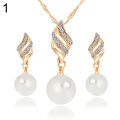 Women Spiral Wedding Bridal Necklace Earrings Jewelry Set. 