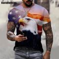 2022 American Eagle Print 3D T-shirt USA Flag Short Sleeve Hip Hop Funny Flying Eagle T Shirt Boy Girl Casual Streetwear Tops. 