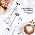 EsoGoal Milk Bubbler Household Hand-Held Electric Egg Beater Blender USB Rechargeable Foam Maker Kitchen Portable Mixer With Beating Head + Mixing Head + Foam Head For Coffee Cream. 