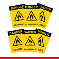 Danger Flammable Safety Sing Sticker 6 pack - 6 Inch x 8 Inch High Quality Sticker. 