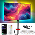 Smart TV Backlight RGB Strip Lights 16.4 ft Music Sync 12 scene modes APP Remote Control RGBIC USB Led TV Lights with Cameras. 