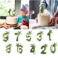 35 Cake Topper Birthday Men Number Birthday Candle 3D Crown Designed Happy Birthday Candles Anniversaries Green decoración. 
