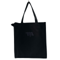 Heavy Duty Brown Eco Friendly Large Canvas Tote Bag with Zipper (Black) - 14.5 inches (L) * 3 inches (W) * 16 inches (H) - Holds up to 15kg). 