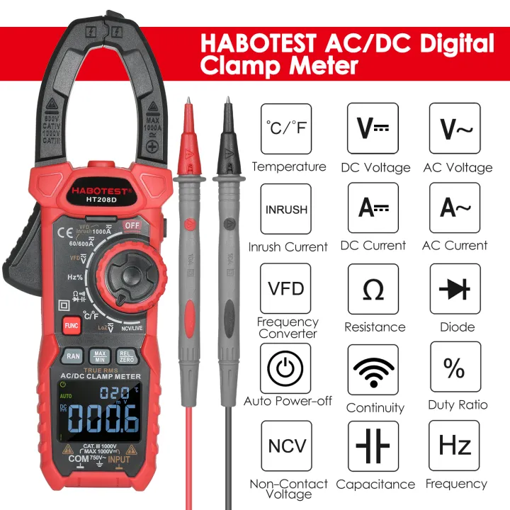 AC/DC%20Digital%20Clamp%20Meter%20True-RMS%20Multimeter%20Anto-Ranging%20Multi%20Tester%20Current%20Clamp%20Amp%20Volt%20Ohm%20Diode%20Capacitance%20Resistance%20Continuity%20NCV%20Temperature%20Duty%20Ratio%20VFD%20Tests%20-%20Image%202