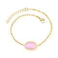 LUXUSTEEL New 20cm+3cm Extender Link Chain Bracelets Female Gift Blue/Red/Light Pink/Black Stone Bracelets Bangles Bijoux Party. 