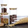 Canglex Storage Box Multi-purpose Kitchen Glass Storage Jar with bamboo lid Coffee Seasoning Spice Food Container Canister Storage Tank. 