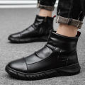 【ALLGOOD】Men Leather Boots New Martin Boots Shoes High Top Shoes Shoes for Men Casual Trend Ankle Boots Loafers Boot. 