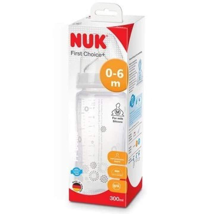 NUK First Choice Plus Bottle - 300ml - 0-6 Months - White