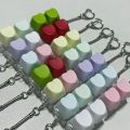 New 2Keys Keycap Pinch Toy Finger Keyboard DIY Fidget Keychain Mechanical Relief Stress Button Keycap. 