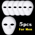 1/5pcs DIY Full Face White Masks Halloween Costumes DIY Blank Paper Painting Mask Dance Ghost Cosplay Masque Party Mask Men Wmen. 