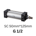 Pneumatic Air Cylinder Double Acting SC 50mm*125mm 1/2",  1/4" with Magnet. 