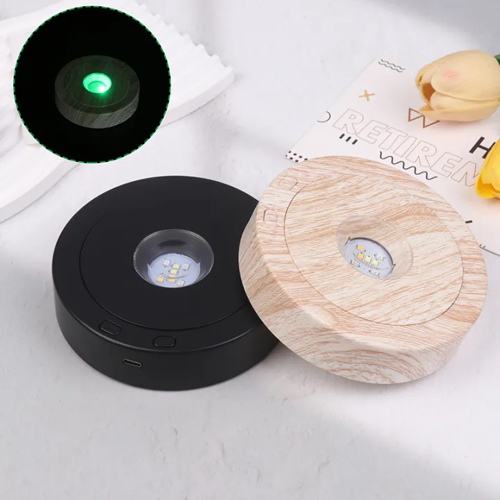 Rotating%20Display%20Stand%20For%20Crystals%20Glass%20Art%20Speed%20Adjustable%20Revolving%20Platform%204.5"%207%20Light%20Modes%20LED%20Rotating%20Display%20Stand%20-%20Image%208