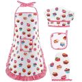 LeiyanHigh Quality 1 Set Kids Cooking Apron Gloves Hat Set Pink Easter Halloween Child Chef Kitchen Baking Tool Play House Toys Apron Cooking. 