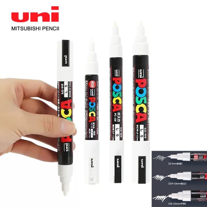 【Hot】 1Pcs Japan UNI White Posca Markers Pens Acrylic