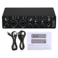 USB Audio Interface Sound Card RHM 2 In 2 Out Audio Interface Sound Board MD22-5 - black. 