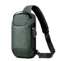 Men's Anti-theft Crossbody Bag Sling Backpack Oxford cloth Waterproof USB Port. 