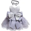 0-2Y Baby Girl Christmas Xmas Dress Princess Girls Cute Bowknot Party Gown Dresses The cotton content is greater than 50%. 