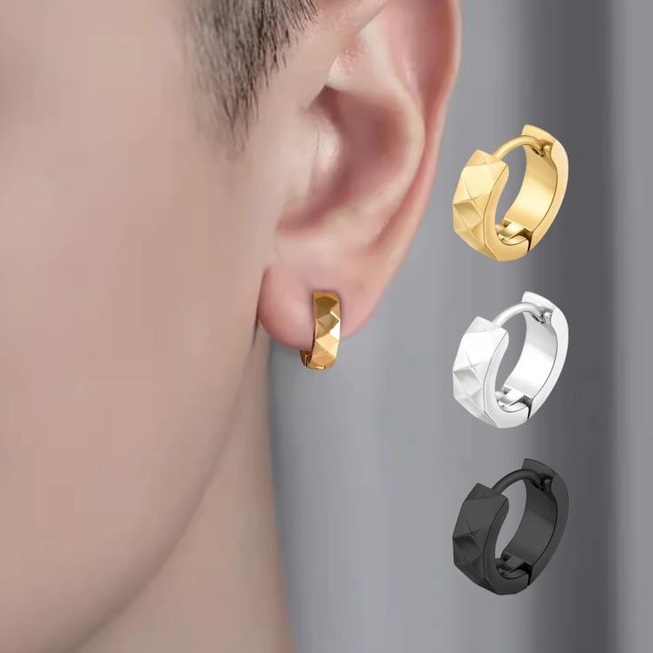 High Quality 3 Colors Stainless Steel Earrings For Men Women Fashionable Irregular Geometric Surface Earrings Jewelry Gifts