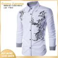 Enigma- Male Shirt Lapel Casual Men Shirt. 