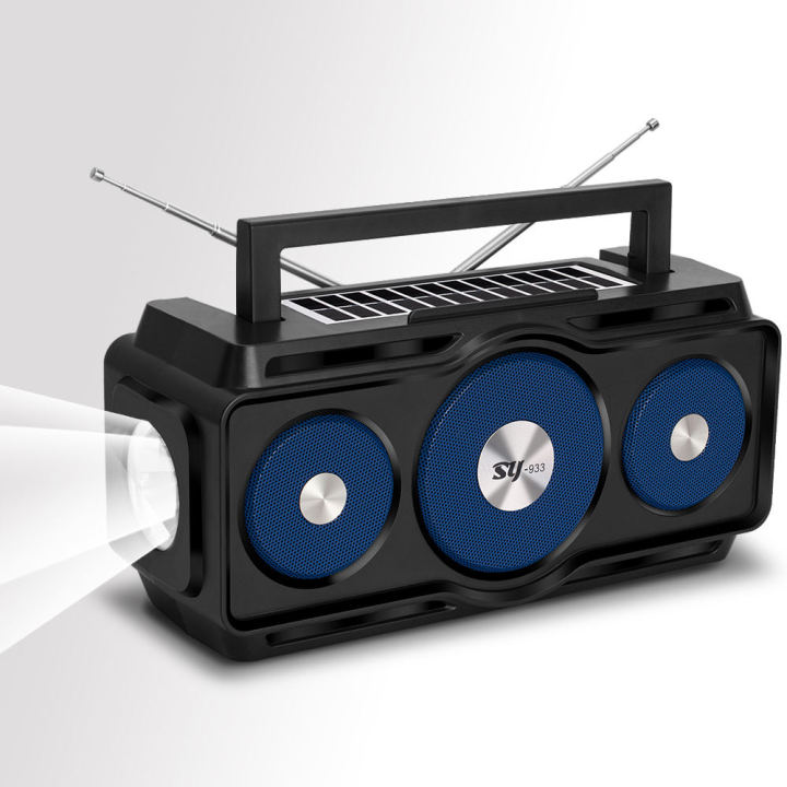 SY-933%20Wireless%20Bluetooth%20Speaker%20%7C%20Portable%20Stereo%20Sound%20%7C%20FM%20Radio%20%7C%20Solar%20Charging%20%7C%20Powerful%20Bass%20with%20Mobile%20Holder"%20&%20Power%20Full%20Torch%20With%20%20Brand%20Warranty%20-%20Image%204