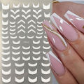 3D Air Brush Nails Art Sticker Pink Powder Blusher Slider Aura Nail Gradient Round Halo Dye Self Adhesive Decals French Manicure. 